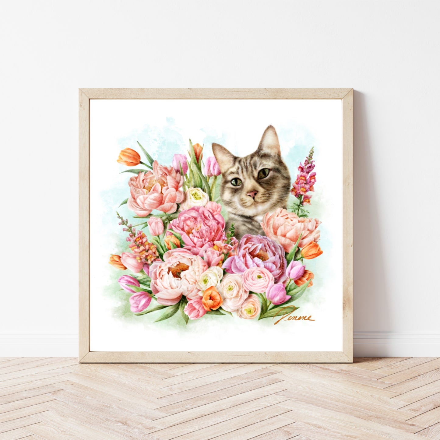 Feline in Full Bloom