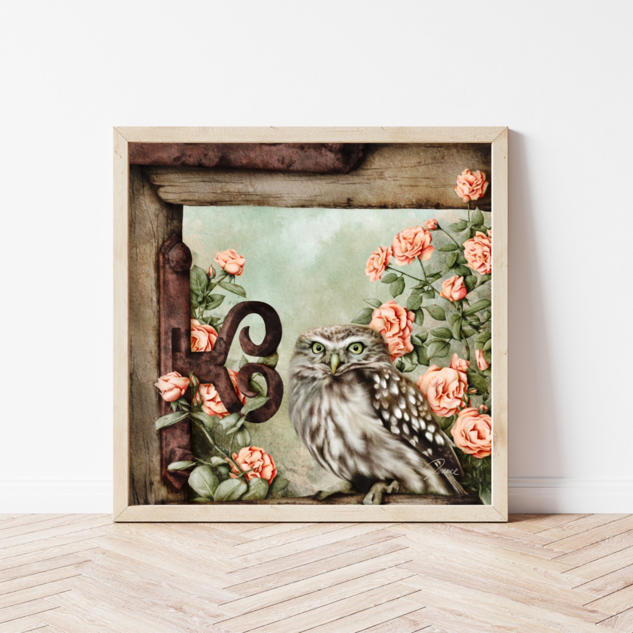 Owl in the Rose Garden