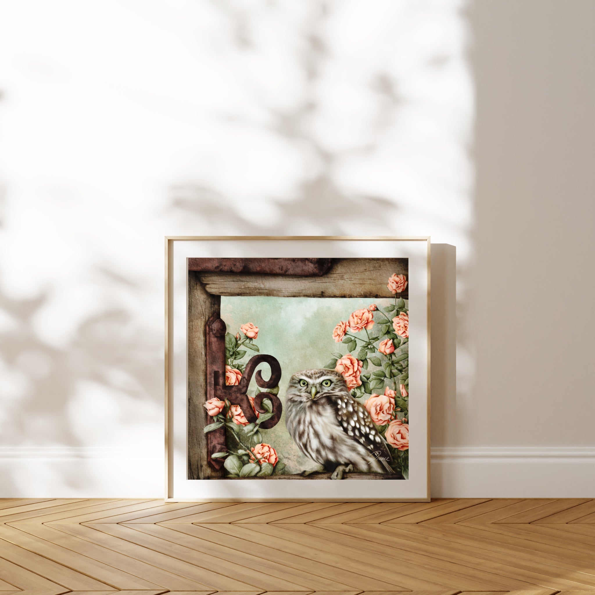 Owl in the Rose Garden