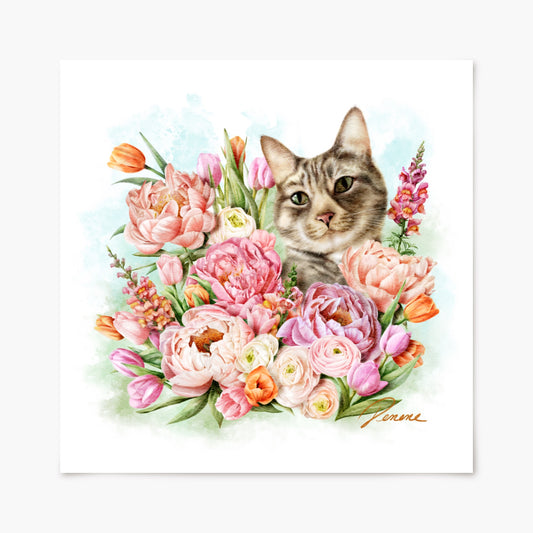 Feline in Full Bloom
