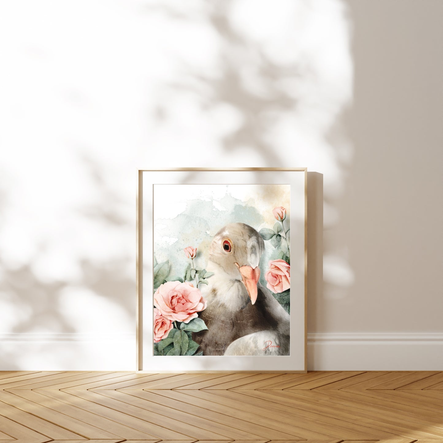 Pigeon in Roses