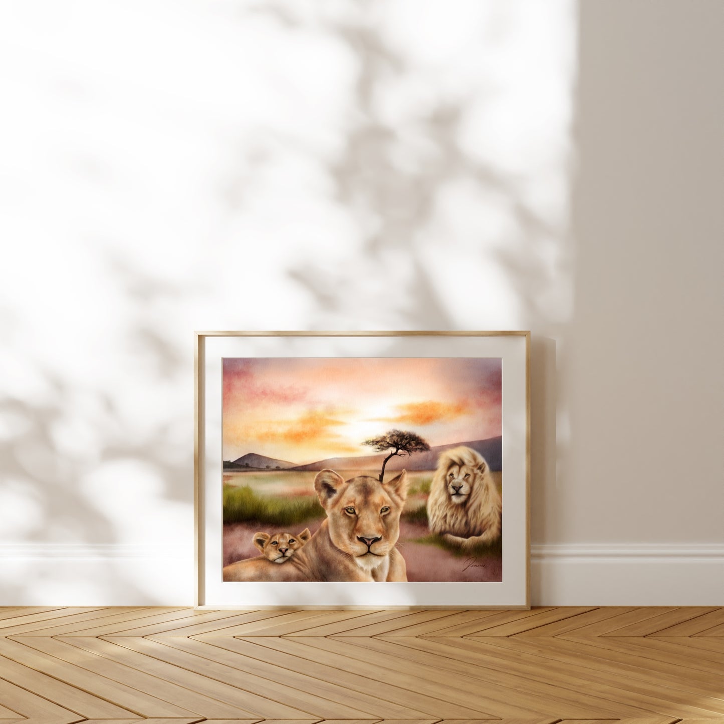Lions at Sunset