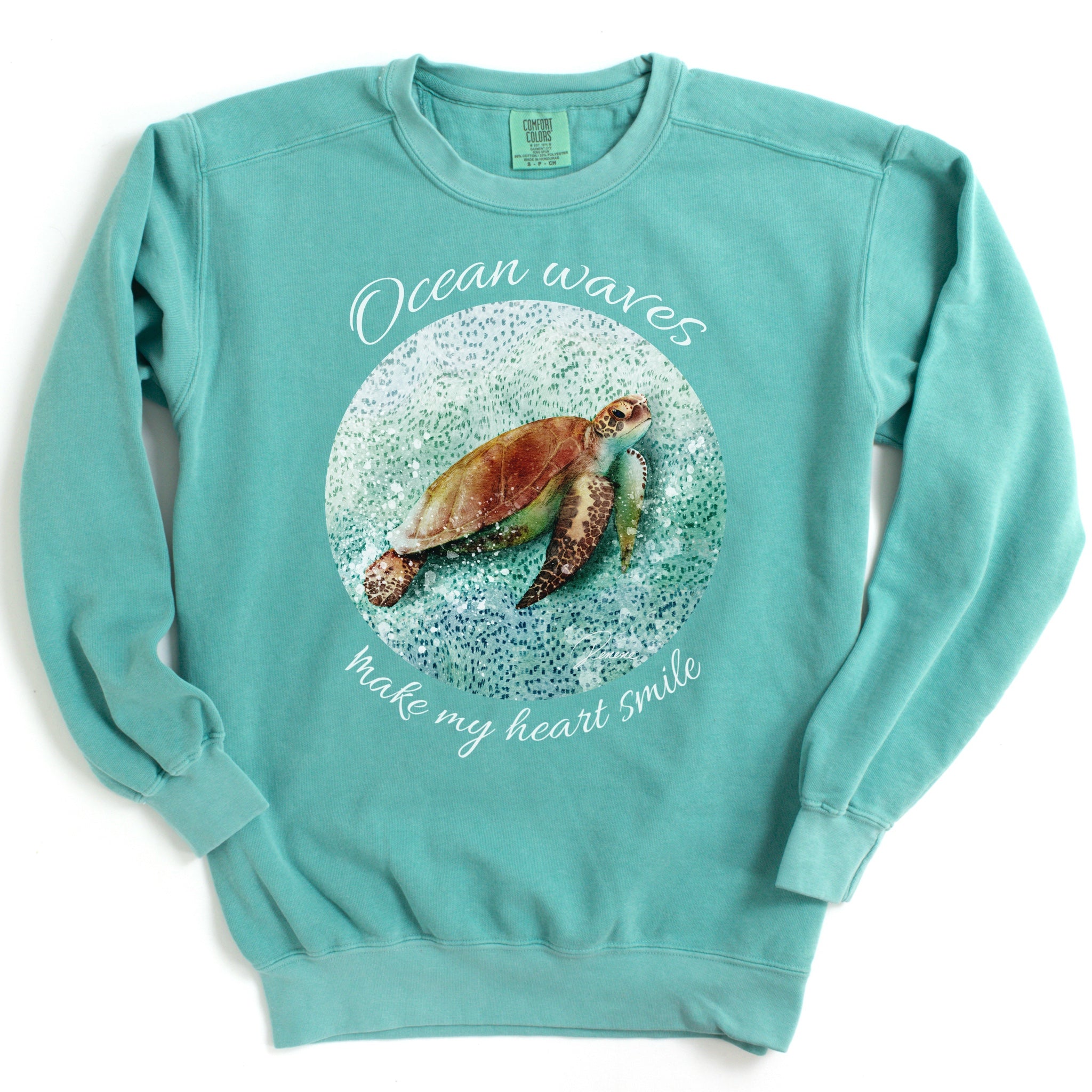Ocean waves make my heart smile sweatshirt